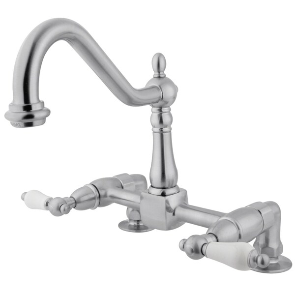 Kingston Brass KS1141PL Heritage Two-Handle Bridge Kitchen Faucet, Polished Chrome KS1141PL - main